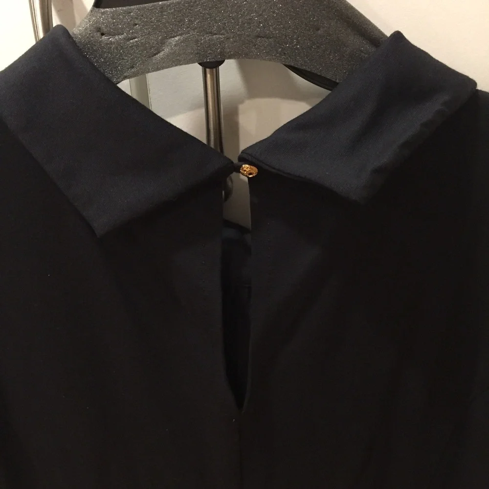 Ivanka Trump Cap Sleeve Dress with stylish collar - Black- 14 NWT